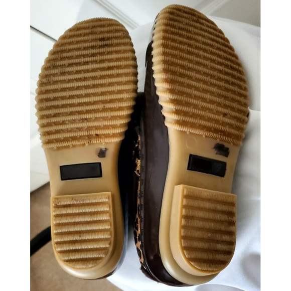 Sugar Women's Brown Animal Print Slip-On Duck Rain Shoes Boots Size 8 EUC - Picture 4 of 7